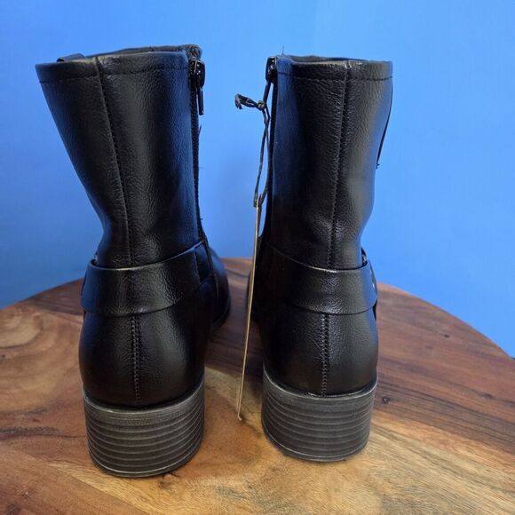 Frye and Co Elodie Moto Boot Black Stacked Heel Cushioned Women's 11M NWT - Picture 9 of 13